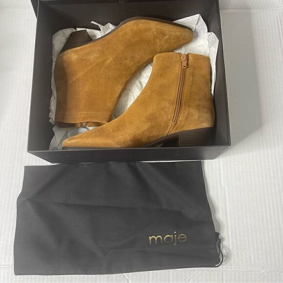 MAJE Flika Suede Ankle Boots - Tan New in box size 37 - Picture 12 of 12